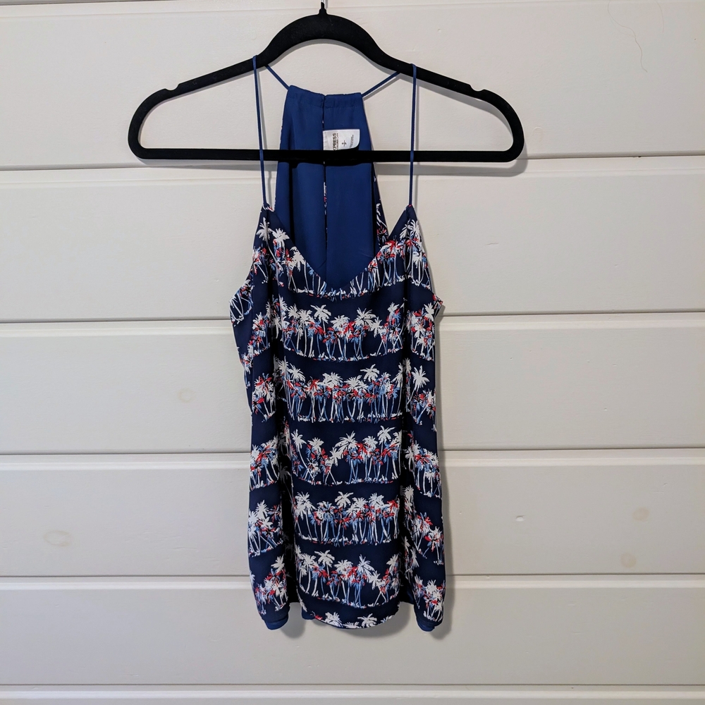 Express Red, Blue and White Palm Tree Camisole Size Small